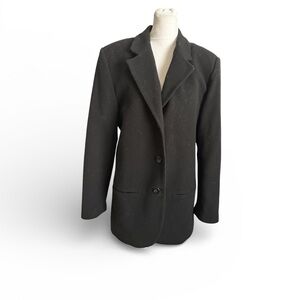 RAFAEL Elegant Black Blazer cashmere wool  blend coat size 10